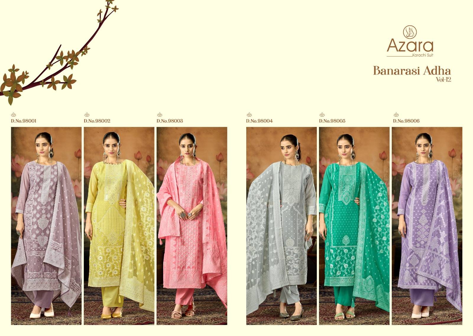 BANARASHI ADAH-12 by Azara 98001 To 98006 Series 